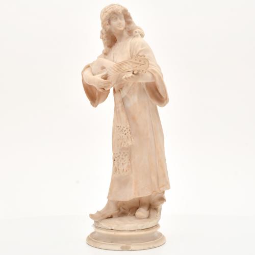 Personification of music in the shape of a courtier woman.
