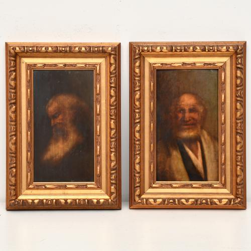 ESCUELA ESPAÑOLA, SIGLO XX. Pareja de retratos masculinos.