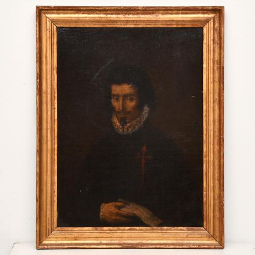 ESCUELA ESPAÑOLA, SIGLO XVIII. "Caballero con la cruz de Sa