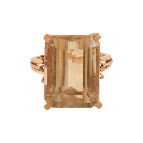 Signet ring with a large citrine.