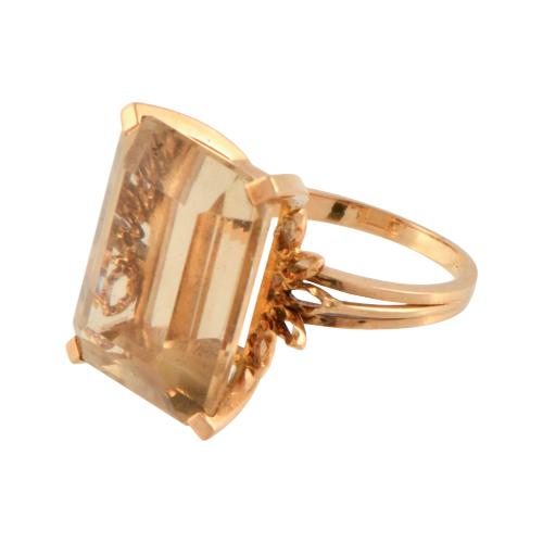 Signet ring with a large citrine.