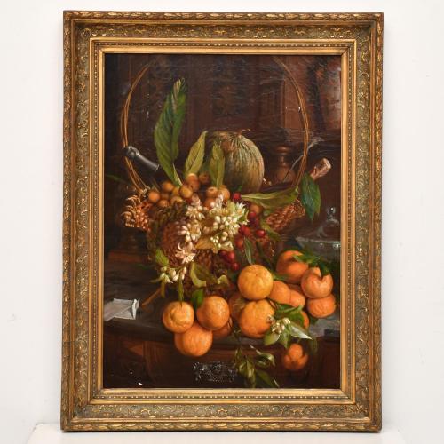 RICARD MARTI AGUILO (1868-1936) "Bodegón azahar y frutas". 