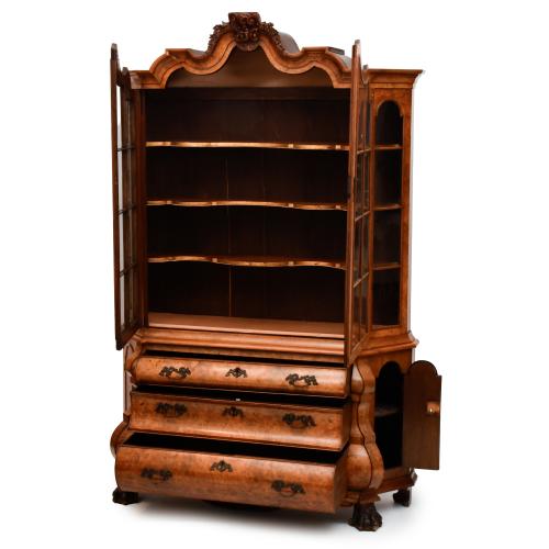 Ducth chest of drawers with display cabinet, 20th century.