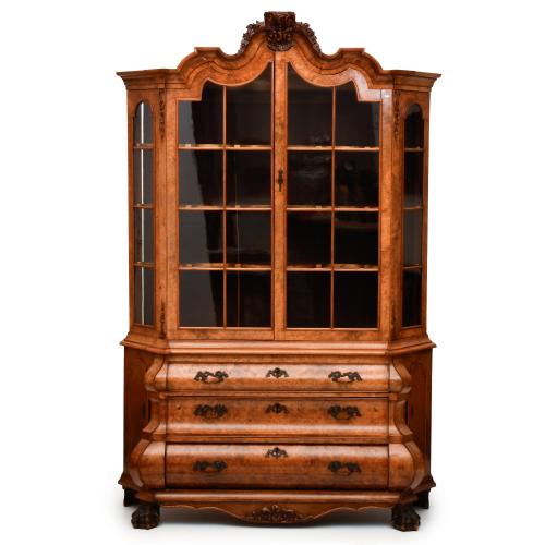 Ducth chest of drawers with display cabinet, 20th century.