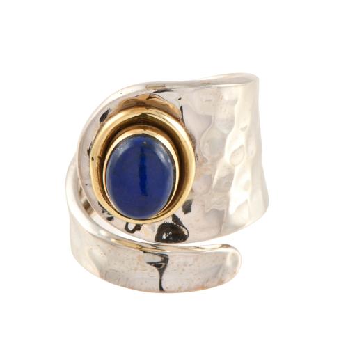 Wide ring with lapis lazuli.