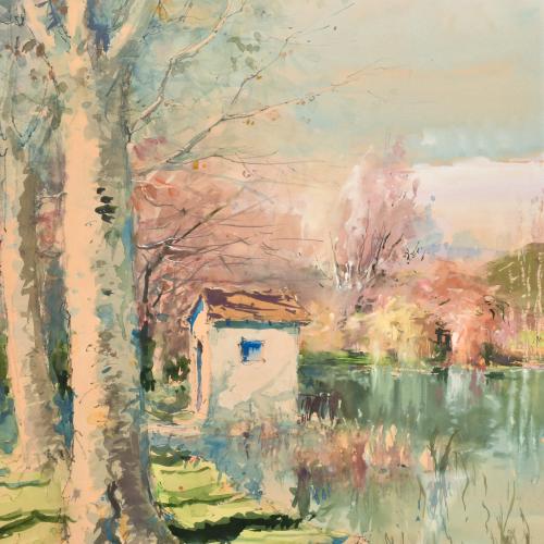 JOAN DE PALAU (1919-1991). "Flaçà", Banyoles.