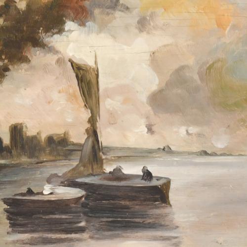 20TH CENTURY CATALAN SCHOOL. Pair of seascapes