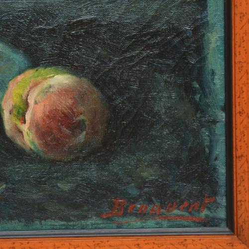 SPANISH SCHOOL, 20TH CENTURY. "BENAVENT" "Still life with p
