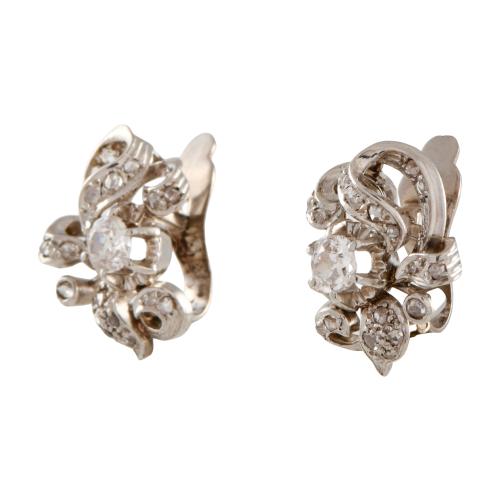 Pendientes años 50 con diamantes.