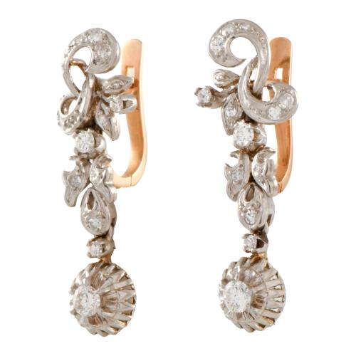 Diamonds earrings, 1940's.