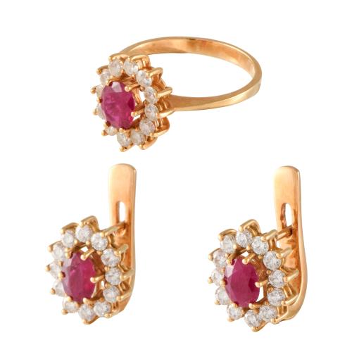 Conjunto de sortija y pendientes años 60