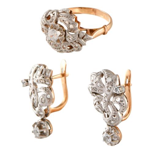 Earrings and ring set, 1920's.