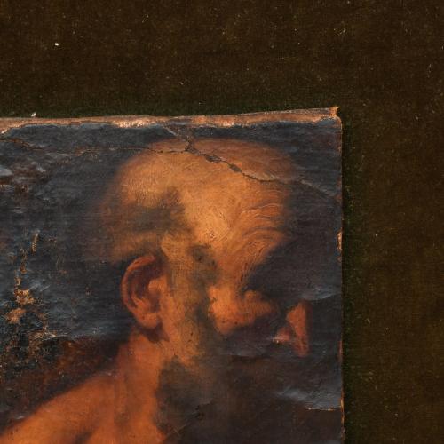 PROBABLY 17TH CENTURY SPANISH SCHOOL. "Male Portrait - Sain