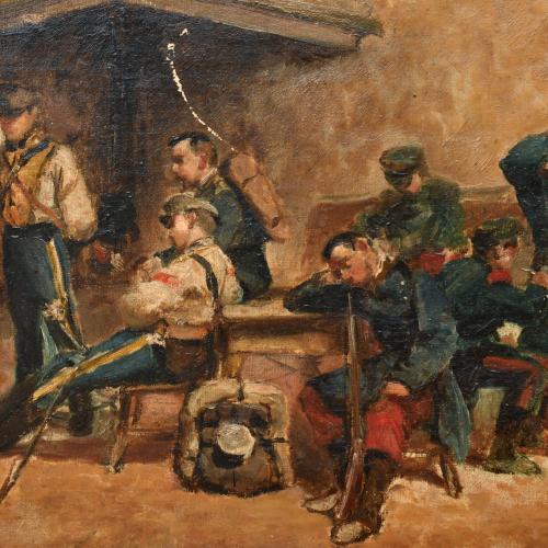 AFTER JOSEP CUSACHS (19TH-20TH CENTURY). "Soldier's Rest".