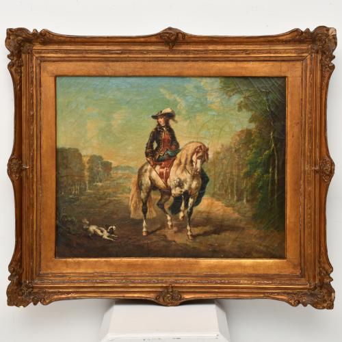 19TH CENTURY FRENCH SCHOOL. "Man on horseback".