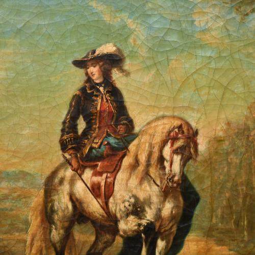 19TH CENTURY FRENCH SCHOOL. "Man on horseback".