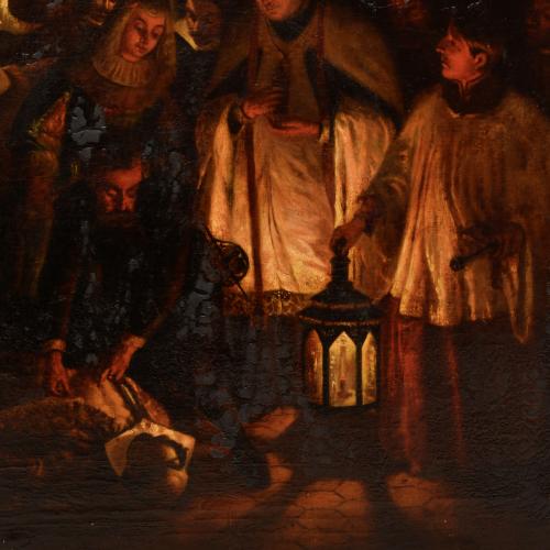 19TH CENTURY, SPANISH SCHOOL. "Muerte del Conde de Villamed