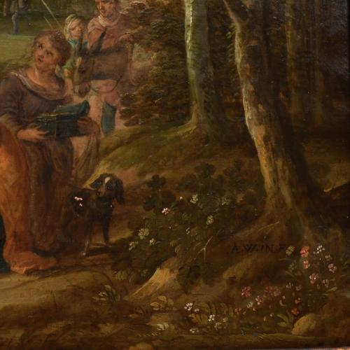 Antwerp School, 18th-19th Century. "Everyday life scene".