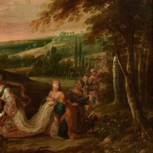 Antwerp School, 18th-19th Century. "Everyday life scene".