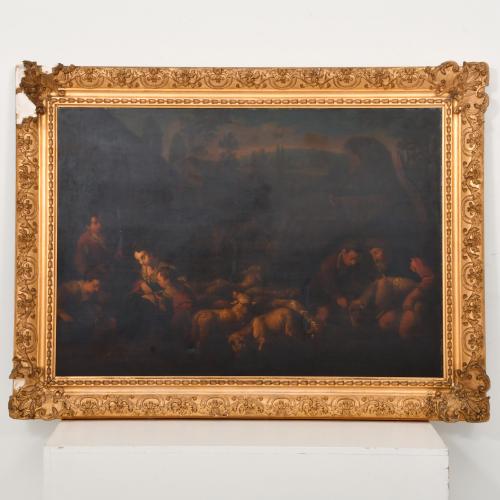 ESCUELA PROBABLEMENTE ITALIANA,SIGLO XIX. "Escena pastoril"