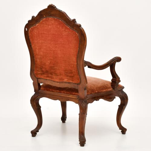 Sillón, estilo Luis XV, siglo XIX.