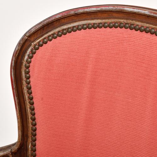 Conjunto de seis sillones, estilo Luis XV, siglo XX.