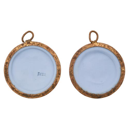 Pareja de colgantes camafeos Wedgwood, fin. siglo XIX - pps