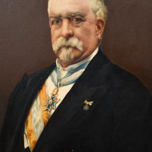 ENRIQUE SANZ SANZ (XIX-XX). "Retrato caballero con medalla"