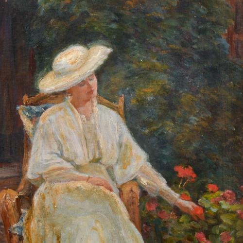 20TH CENTURY FRENCH OR SPANISH SCHOOL. ‘Woman sitting in th