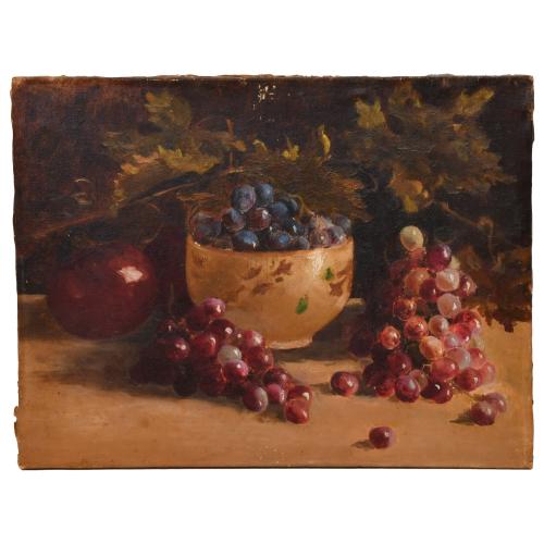 ESCUELA ESPAÑOLA, SIGLO XX. "Bodegón de uvas".