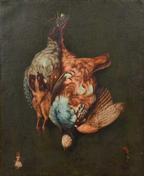 ESCUELA ESPAÑOLA, SIGLO XIX-XX. "Naturaleza muerta con perdices".