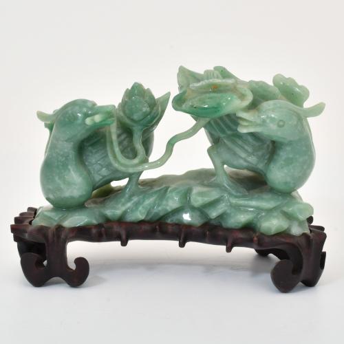 ESCUELA CHINA,  SIGLO XX. Pareja de patos. 