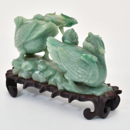 ESCUELA CHINA,  SIGLO XX. Pareja de patos. 