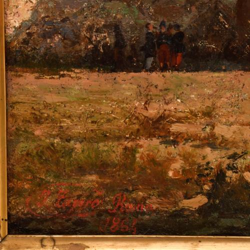 JOSEP TAPIRÓ I BARO (1830/36-1913) "Procesión en las ruinas
