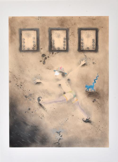 JOSEP UCLÉS CIFUENTES (1952-2013) "Figura y gato", 1979.