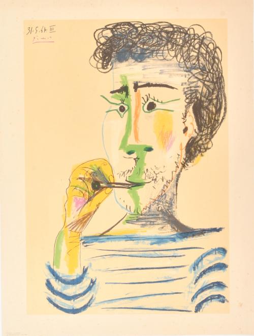 PABLO PICASSO (después de). “Le Fumeur”.