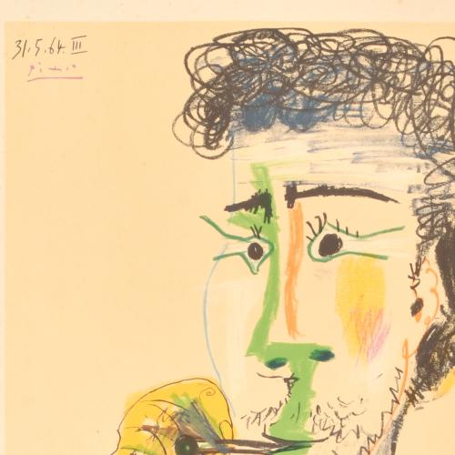 PABLO PICASSO (después de). “Le Fumeur”.
