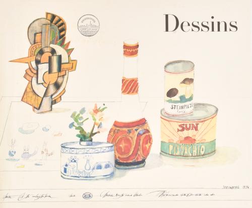 SAUL STEINBERG (1914-1999).  Cartel para la exposición Dessins, Galería Maeght. 1981.