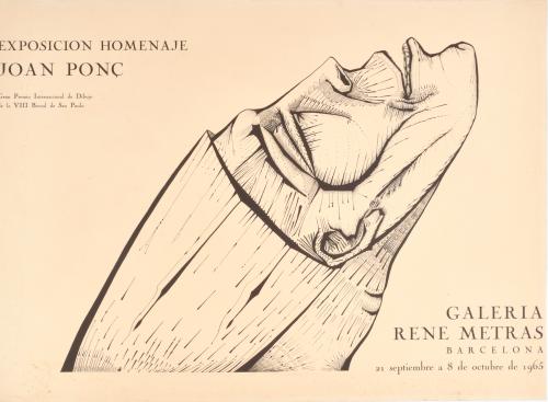 JOAN PONÇ I BONET (1927-1984). Cartel exposición Galería Rene Metras. 1965.