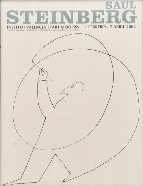 Cartel para la Exposición de Sul Steinberg en el Institut Valencià d’art modern, 2002.