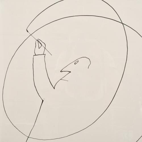 Poster for the Sul Steinberg exhibition at Institut Valenci