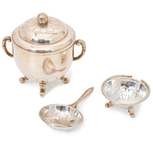 Juego de té y café en plata, siglo XX. 