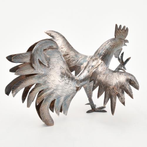 Pareja de gallos de pelea, siglo XX. 