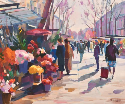RAMON BARNADAS (1909/15-1981). "Rambla de las flores", 1979.
