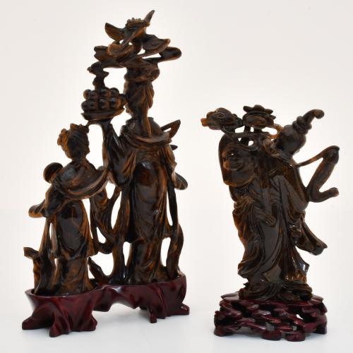 ESCUELA CHINA, SIGLO XX. "Shou Lao" y "Damas cortesanas".