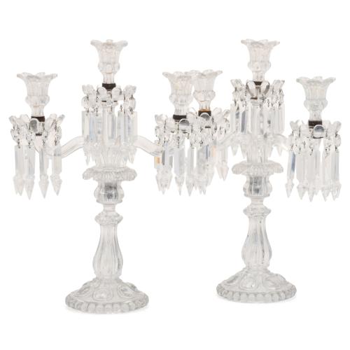 BACCARAT. Pareja de candelabros, siglo XX.