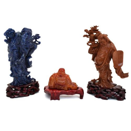ESCUELA CHINA, SIGLO XX. "Buda" y "pareja de Shoulaos". 