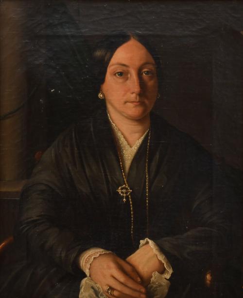 ESCUELA ESPAÑOLA, SIGLO XIX. "Retrato de Catalina Cerdà de Nogués".
