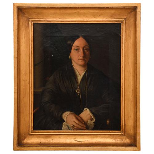 ESCUELA ESPAÑOLA, SIGLO XIX. "Retrato de Catalina Cerdà de 
