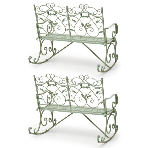 Pareja de bancos-balancín para jardin, siglo XX.